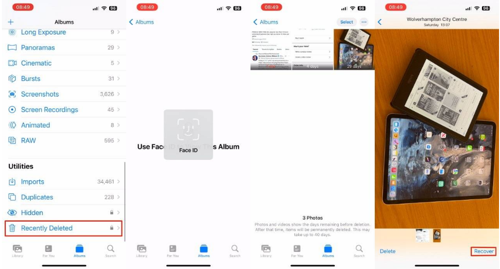 提蒙乡苹果14维修分享 iPhone14 上恢复已删除的照片 