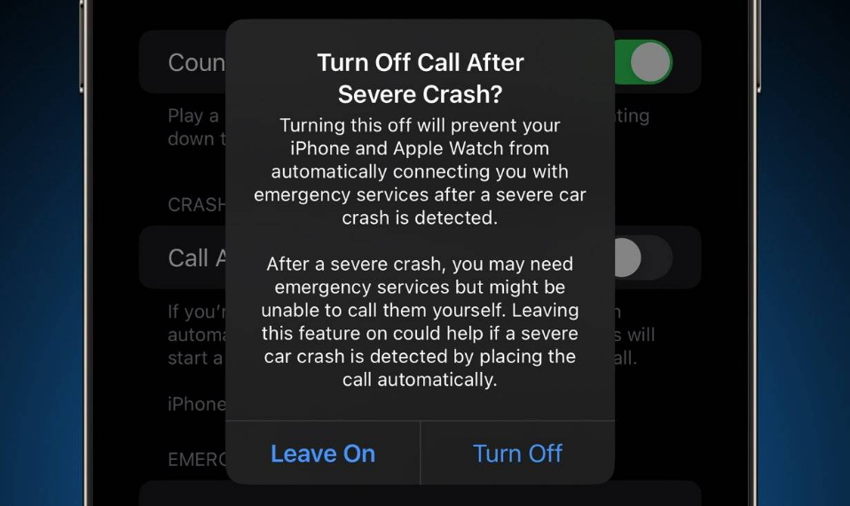 提蒙乡苹果14维修分享 iPhone 14 和 Apple Watch 上关闭崩溃检测 